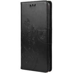 Mobigear Flowers Housse Samsung Galaxy A23 Etui Porte-Monnaie - Noir