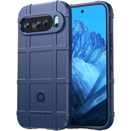 Mobigear Rugged Shield Coque Google Pixel 9 Coque arrière en TPU Souple Anti-Chocs - Bleu
