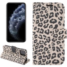Mobigear Leopard Housse iPhone 12 Etui Porte-Monnaie - Marron