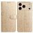 Mobigear Flowers Housse iPhone 17 Pro Max Etui Porte-Monnaie - Or