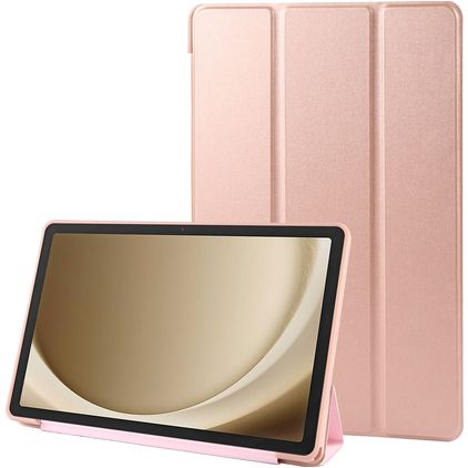 Mobigear Tri-Fold Gel Coque Samsung Galaxy Tab A9 Plus (2023) Etui en TPU,Similicuir - Rose doré