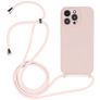 Mobigear Lanyard iPhone 15 Pro Max Coque avec cordon en Silicone - Sand Pink