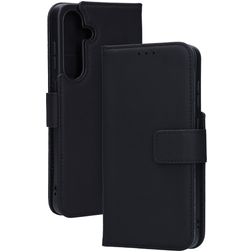 Mobiparts Samsung Galaxy S25 Plus Cuir véritable Étui Portefeuille - Noir