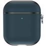 Valenta Snap Coque Apple AirPods 1 Coque en Cuir Véritable - Bleu