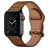 Mobigear Venezia Bracelet Cuir pour Apple Watch Fermeture boucle ardillon - 42/41/40/38 mm - Cognac