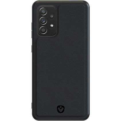Valenta Snap Coque Samsung Galaxy A72 Coque arrière en Cuir Véritable - Noir