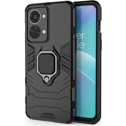 Mobigear Armor Ring Coque OnePlus Nord 2T 5G Coque arrière Rigide Anti-Chocs avec Anneau-Support - Noir