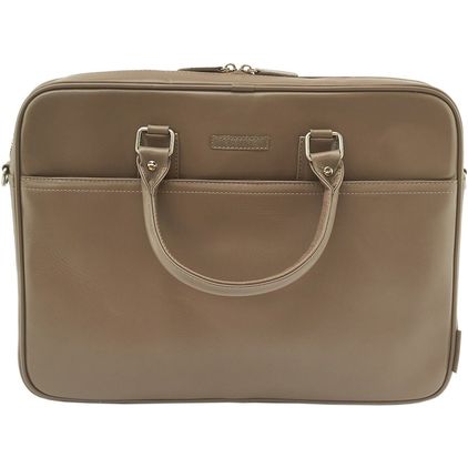 Valenta Laptop leather Sacoche Ordinateur portable en Cuir Véritable 15.6 Pouces Sacoche ordinateur + Poignée - Taupe