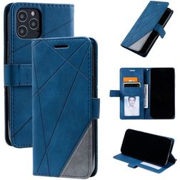 Mobigear Rhombus Housse iPhone 12 Etui Porte-Monnaie - Bleu