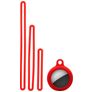 Mobigear Lanyard Coque Apple AirTag Coque en Silicone Souple - Rouge