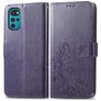 Mobigear Clover Housse Motorola Moto G22 Etui Porte-Monnaie - Violet