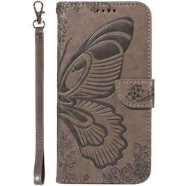Mobigear Butterfly Housse Samsung Galaxy S25 Etui Porte-Monnaie - Gris