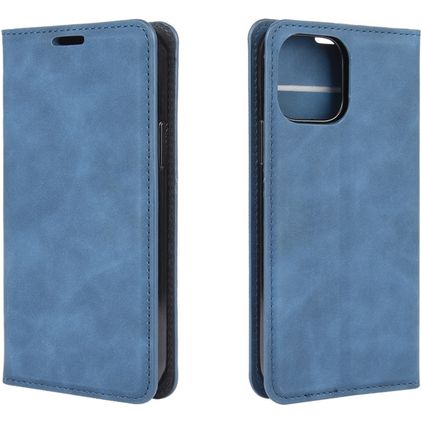 Mobigear Retro Slim Housse iPhone 12 Etui Porte-Monnaie - Bleu