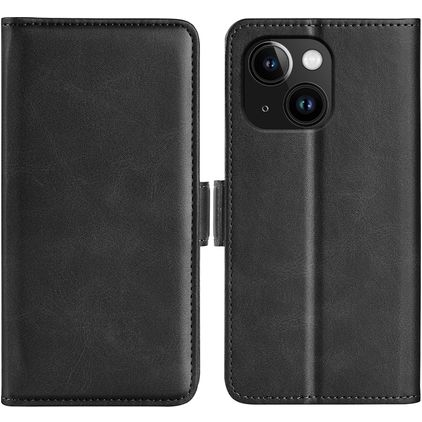 Mobigear Slim Magnet Housse iPhone 15 Etui Porte-Monnaie - Noir