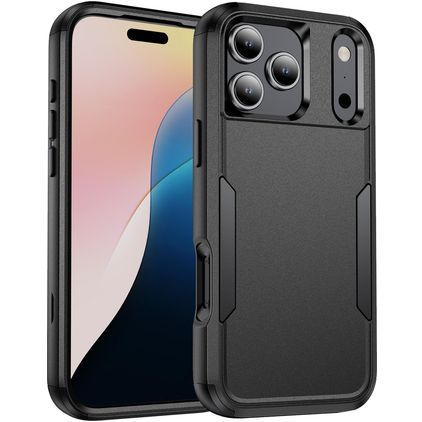 Mobigear Ultra Tough Coque iPhone 17 Pro Coque arrière Rigide Anti-Chocs - Noir
