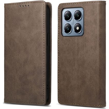 Mobigear Wallet Housse Xiaomi 14T Pro Etui Porte-Monnaie - Marron