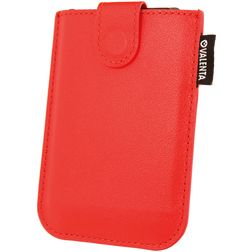 Valenta Card Pocket Slide - Porte Cartes en en Cuir véritable - 5 Cartes - Rouge