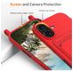Mobigear Lanyard Card iPhone 16 Plus Coque avec cordon en Silicone et Porte-Cartes - Rouge