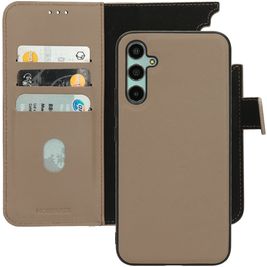 Mobiparts Housse Samsung Galaxy A34 Etui avec Coque Détachable en Cuir Véritable Porte-Monnaie - Taupe