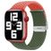Mobigear Braided Dual Bracelet Nylon pour Apple Watch Fermeture à pince - 49/46/45/44 mm - Vert / Orange