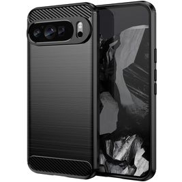 Mobigear Brushed Slim Coque Google Pixel 9 Pro XL Coque arrière en TPU Souple - Noir