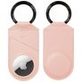 Valenta Snap Coque Apple AirTag Porte-clés en Cuir Véritable - Rose