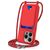 Mobigear Lanyard Card iPhone 16 Pro Coque avec cordon en Silicone et Porte-Cartes - Rouge