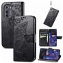 Mobigear Butterfly Housse Motorola Edge (2022) Etui Porte-Monnaie - Noir