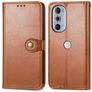 Mobigear Snap Button Housse Motorola Edge 30 Pro Etui Porte-Monnaie - Marron