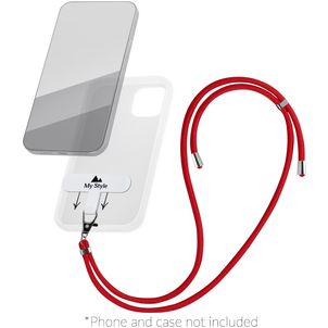 My Style Lanyard - Cordon de téléphone universel ajustable - Rouge