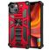 Mobigear Armor Stand Coque iPhone 13 Pro Max Coque arrière Rigide Anti-Chocs avec Support Amovible - Rouge