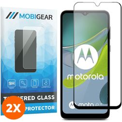 Mobigear Premium Motorola Moto E13 Verre trempé Protection d'écran - Compatible Coque - Noir (Lot de 2)