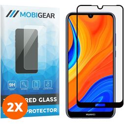 Mobigear Premium Huawei Y6s Verre trempé Protection d'écran - Compatible Coque - Noir (Lot de 2)