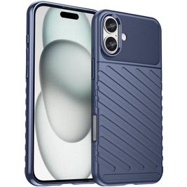 Mobigear Groove Coque iPhone 16 Plus Coque arrière en TPU Souple - Bleu