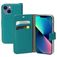 Mobiparts Saffiano Wallet Housse iPhone 13 Mini Etui Porte-Monnaie - Turquoise