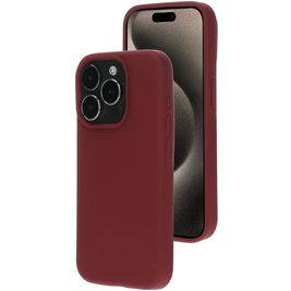 Mobiparts Coque iPhone 15 Pro Coque arrière en Silicone - Plum Red