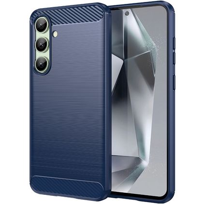 Mobigear Brushed Slim Coque Samsung Galaxy S24 FE Coque arrière en TPU Souple - Bleu