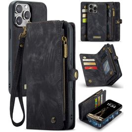 Caseme 008 Housse iPhone 16 Pro Etui avec Coque Détachable Porte-Monnaie - Noir
