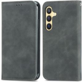 Mobigear Retro Slim Housse Samsung Galaxy S25 Etui Porte-Monnaie - Gris