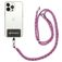 Mobigear Lanyard - Cordon de téléphone universel ajustable - Blanc / Bleu / Magenta