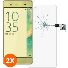 Mobigear Sony Xperia XA Verre trempé Protection d'écran - Compatible Coque (Lot de 2)