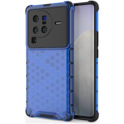 Mobigear Honeycomb Vivo X80 Pro Plastique rigide Coque arrière Antichoc - Bleu