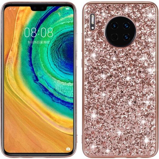 Mobigear Shockproof Glitter Powder TPU Case Rose Gold Huawei Mate 30