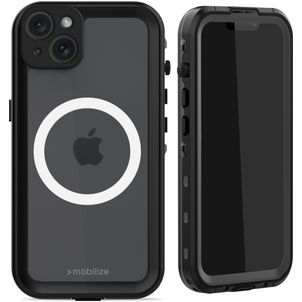 Mobilize Waterproof Coque iPhone 15 Plus MagSafe Coque arrière Imperméable Rigide - Noir