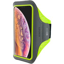 Mobiparts Comfort Fit Brassard Téléphone iPhone XS Max Brassard Coque de Sport en Neoprène - Neon Green