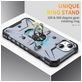 Mobigear Armor Ring Coque iPhone 14 Coque arrière Rigide Anti-Chocs avec Anneau-Support - Bleu