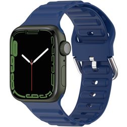 Mobigear Bumpy Bracelet Silicone Apple Watch Fermeture boucle ardillon - 42/41/40/38 mm - Dark Blue
