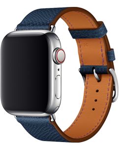 Mobigear Torino Bracelet Cuir Apple Watch Fermeture boucle ardillon - 49/46/45/44 mm - Dark Blue