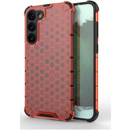 Mobigear Honeycomb Coque Samsung Galaxy S23 Plus Coque arrière Rigide Anti-Chocs - Rouge