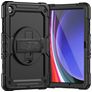 Mobigear SureGrip Xtreme Coque Samsung Galaxy Tab A9 Plus (2023) Coque arrière en Plastique rigide,Silicone + Bandoulière + Support Amovible - Noir